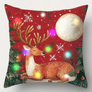 Ljojo LED Christmas Pillowcase with Santa Claus Snowman Reindeer Pattern