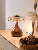 French Retro Style Wooden Desk Lamp Glass Table Light for Bedroom Living Room by Ljojo