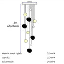 LED White Suspension Glass Pendant Lamp for Villa Staircase by Ljojo