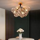 Ljojo Bubble Ceiling Lamp with Transparent Glass Ball E27 Bulb for Living Room Bedroom