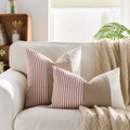 Cream Tan Two Tone Striped Pillow Cover for Home Sofa Couch Living Room by Ljojo