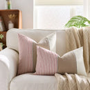 Cream Tan Two Tone Striped Pillow Cover for Home Sofa Couch Living Room by Ljojo