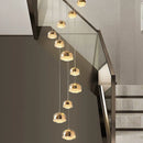 Ljojo Luxury Crystal Chandelier - Elegant Indoor LED Lighting for High-Rise Stairs & Living Room