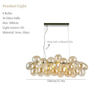 Ljojo Magic Beans Glass Bubble Chandelier: Nordic Fashion Pendant Light for Living Room Dining Office
