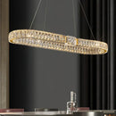 Ljojo Luxury Gold Metal Crystal LED Pendant Chandeliers for Home, Restaurant, Hotel
