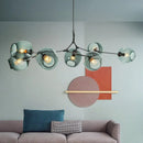 Ljojo Modern Glass Ball Chandelier Stained Shades Pendant Lamp for Dining Living Bedroom