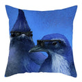 Blue Bird Print Cushion Cover by Ljojo - Home Decor Pillow Case for Sofa Bed