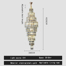 Ljojo Luxury Crystal Chandelier for Villa Living Room and Spiral Staircase