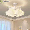 LED White Pink Crown Chandelier Ceiling Light for Living Room by Ljojo