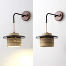 Ljojo LED Wall Sconce Light Fixture Yellow Travertine Stone Wood Nordic Design