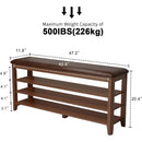 Ljojo™ Adjustable Height Shoe Bench with Leather Cushion