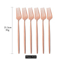 Ljojo Mirror Stainless Steel Dinner Fork Set - 6Pcs Flatware Gold Silverware