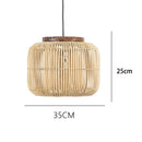Bamboo Wood Pendant Light Chandelier for Dining Room Kitchen | Ljojo Vintage Indoor Lighting