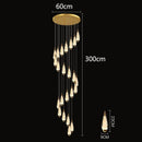 Ljojo LED Staircase Chandeliers: Modern Home Decor Pendant Light for Living Room