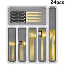 Ljojo 48pc Stainless Steel Tableware Set Knife Fork Spoon Dessert Steak Knife