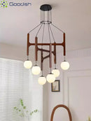 LED Glass Pendant Light Chandelier for Home Decoration - Stylish Minimalist Art Wood Lamps by Ljojo