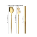 Ljojo Luxury Golden Korean Stainless Steel Dinnerware Set 24Pcs