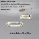 Ljojo Modern Lustre Crystal Led Chandelier Dimmable Pendant Lamp for Living Dining Bedroom