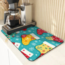Christmas Gloves Snowflake Drying Mat by Ljojo: Non-Slip Absorbent Table Mat