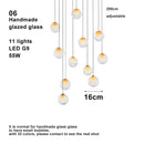 Ljojo Bubble Pendant Light Fixture Colored Glass Modern LED Dimmable Atmosphere Lighting