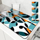 Geometric Color Blocks Kitchen Drying Mat by Ljojo