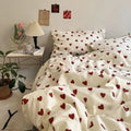 Ljojo Love Heart Bedding Set - Kid Adult Twin Full Queen Size Duvet Cover Pillowcase