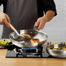 Ljojo 10/12-inch Stainless Steel Frying Pan for Professional Cooking and Kitchen Cookware