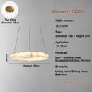Faux Marble Round Pendant Light Modern Resin Hanging Lamp for Living Dining Study Room