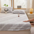 Ljojo 2025 Warm Fleece Fitted Sheet Set, Cozy Mattress Cover & Pillowcase, 3D Flower Design