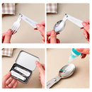 Ljojo 3Pcs Outdoor Folding Stainless Steel Cutlery Set for Camping & Picnic