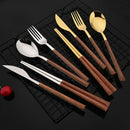 Ljojo 16-Piece Luxury Stainless Steel Tableware Set, Knife Fork Spoon Chopsticks