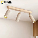 Yellow Travertine Stone Ceiling Lamp 3 Heads Spotlight for Bedroom and Clothing Store by Ljojo
