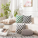 Ljojo Luxe Checkerboard Cushion Cover in Khaki Coffee Wool Faux Fur - Home Decor