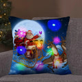 Ljojo LED Retro Santa Claus Christmas Light Decoration Throw Pillow Cover