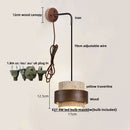Ljojo LED Wall Lights Nordic Modern Pull Chain Yellow Travertine Stone Bedside Lamp