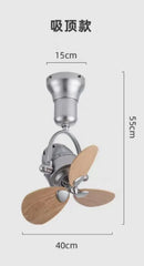 Ljojo 16 Inch Mini Dual Purpose Ceiling Fan for Living Room and Bar