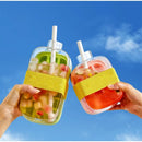 Ljojo 2-in-1 Water Bottle with Straw and Ice Cube Tray for Refreshing Drinks