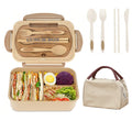 Ljojo 3-Compartment Lunch Box with Utensils, Leak-Proof & Durable Plastic Containers