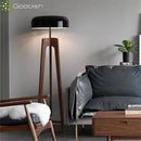 Modern Wabi-sabi Solid Wood Tripod LED Floor Lamp for Bedroom Decor by Ljojo