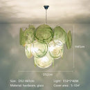 French Medieval Blue Glass Pendant Light Chandelier by Ljojo - Luxe Art Metal Round Lustre E14 Lighting