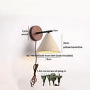 Ljojo LED Wall Lamp Switch Bedroom Yellow Travertine Stone Black Iron Zen Light
