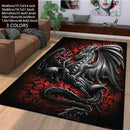 Dragon Rose Pattern Rug Non-slip Mat for Bedroom Living Room by Ljojo.