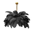 Ljojo European Pink Black Feather Pendant Light Chandelier for Living Dining Bedroom Home Decor