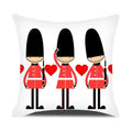 Ljojo London Guard Street Scene Cushion Cover - Cute Cartoon Design