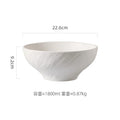 Ljojo Matte Stone Patterned Ceramic Ramen Soup Salad Fruit Noodle Bowl Large Capacity
