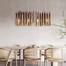 Modern Minimalist LED Hanging Chandelier Wabi-sabi Wooden Pendant Light by Ljojo