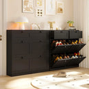 Ljojo™ Shoe Cabinet with Flip-Top Drawers & Additional Storage