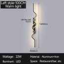 LED Wall Sconce Light 80/100CM Long Strip Bedroom Decor Irregular Black Lamp Ljojo