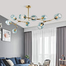 Nordic Arts Glass Chandeliers for Living Room - Amber LED Pendant Lights by Ljojo