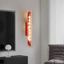 Ljojo Corridor Red Clear Glass LED Pendant Light Modern Chandeliers Home Decor Lamp